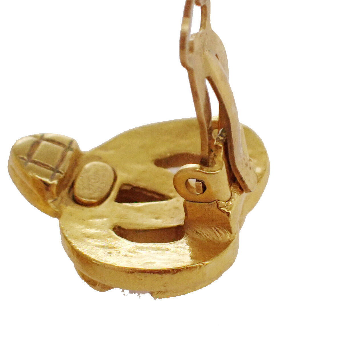 CHANEL CC Logo Button Earrings 97P Clip-On GHW France Accessory Vintage 97RH167