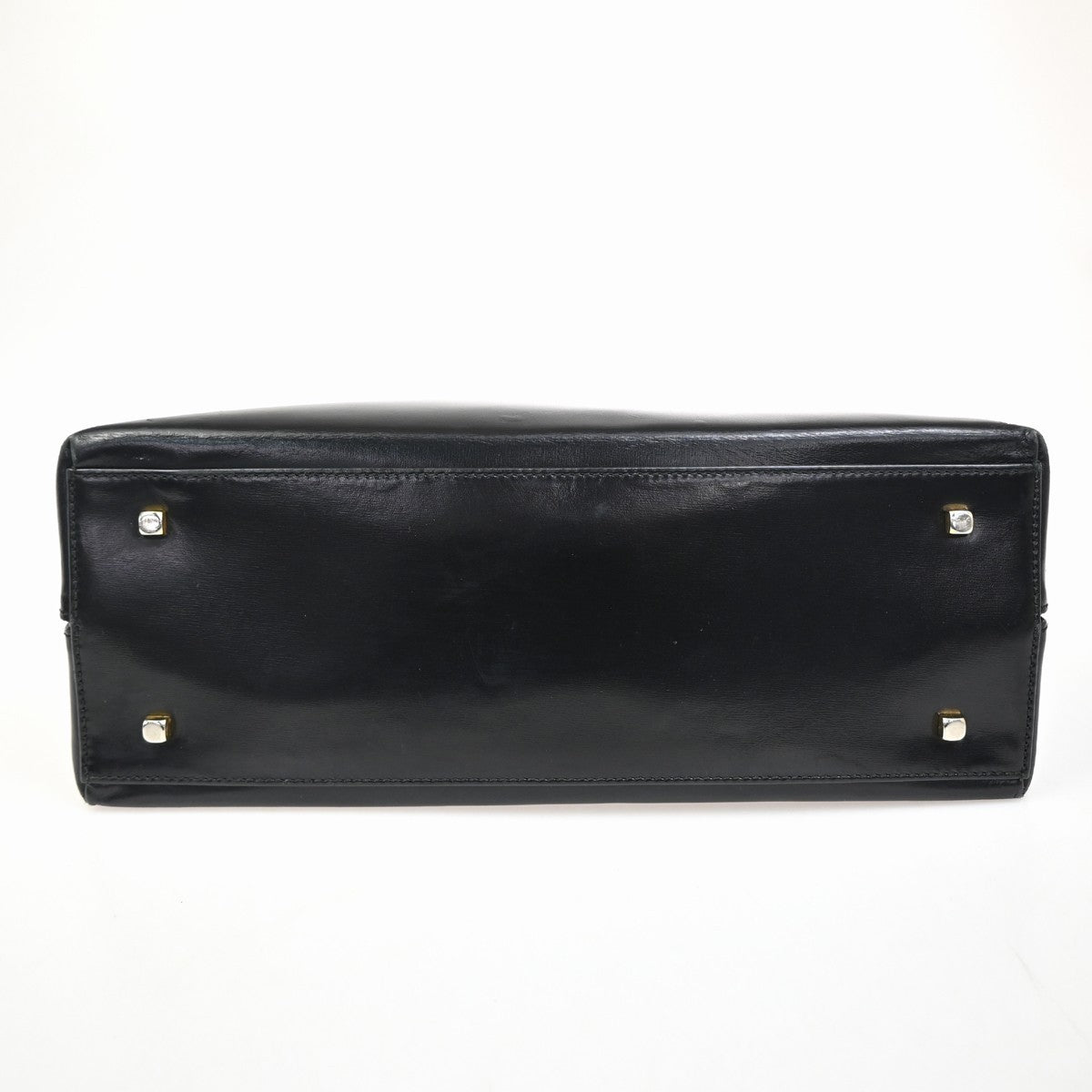 SALVATORE FERRAGAMO Logo Gancini Hand Bag Leather Black GHW Italy 62ZA115