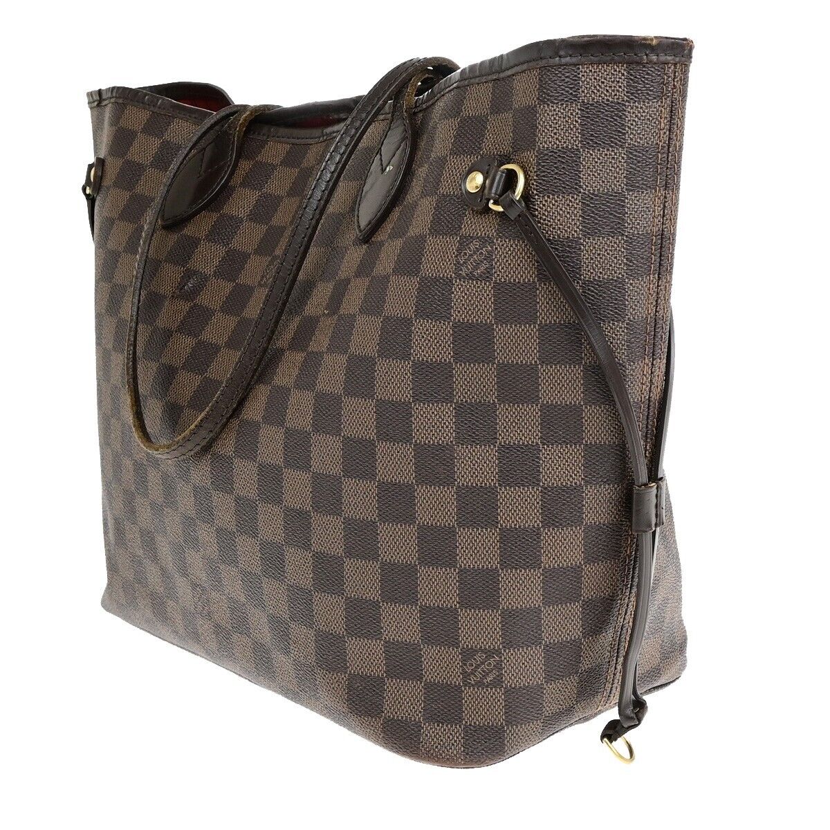 LOUIS VUITTON Neverfull MM Shoulder Bag Damier Ebene Leather BN N51105 73EB748