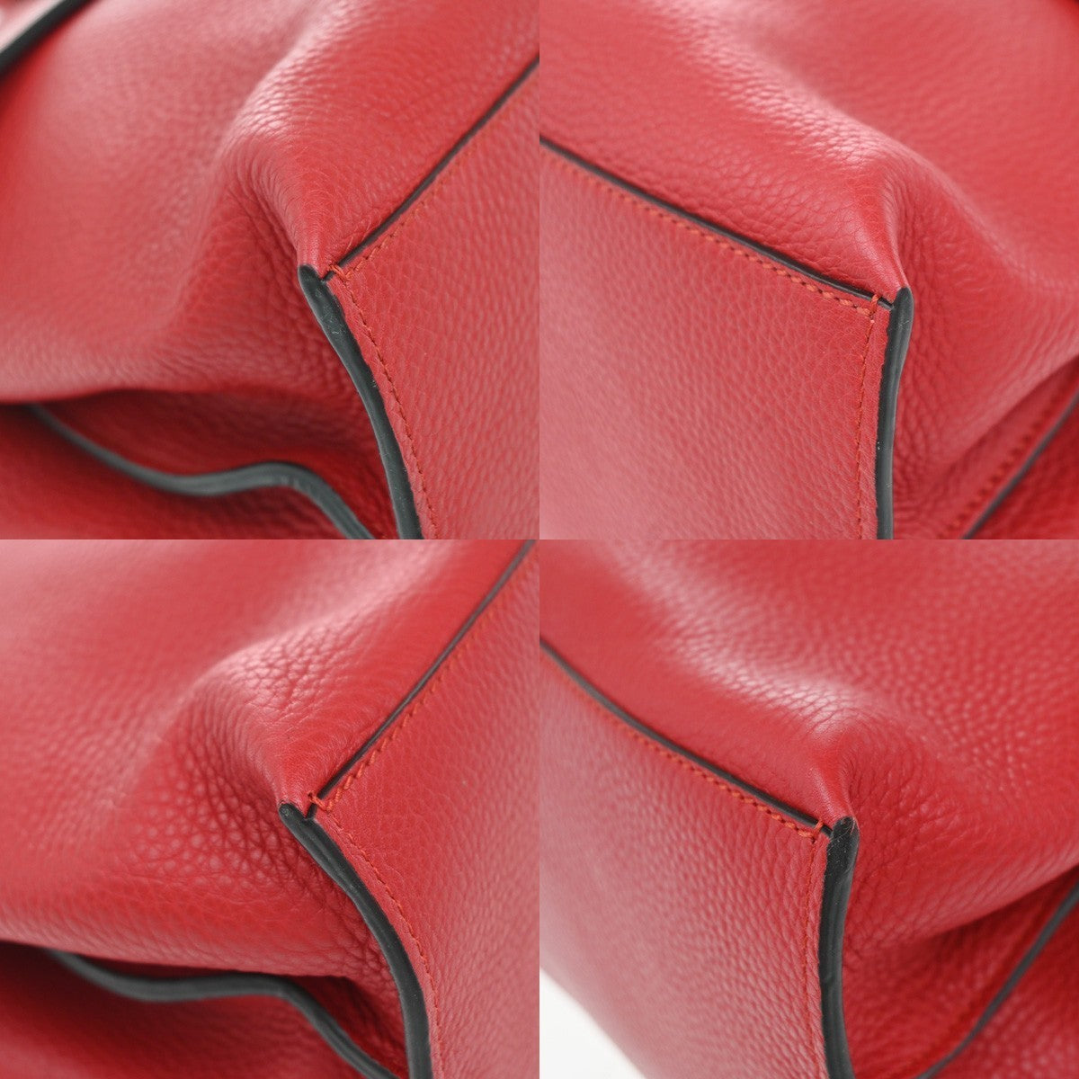 GUCCI GG Logo Daily 2Way Shoulder Hand Bag Bamboo Leather Red 74KP010