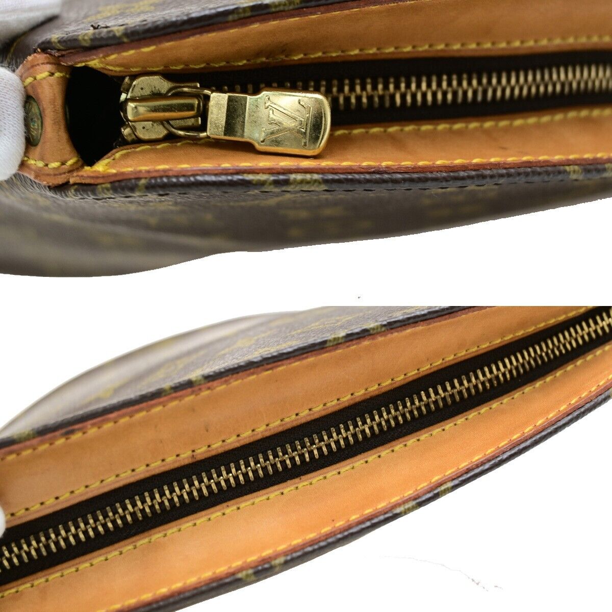 LOUIS VUITTON Logo Drouot Shoulder Bag Monogram Leather Brown M51290 76ED002