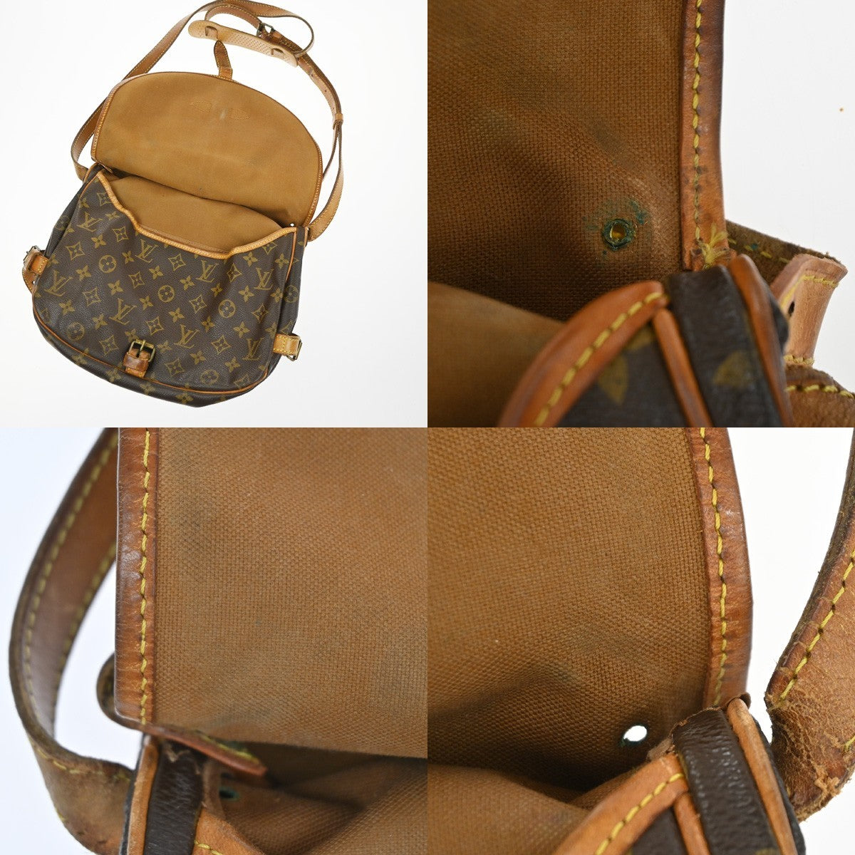 LOUIS VUITTON Logo Saumur 30 Shoulder Bag Monogram Leather Brown M42256 65MA627