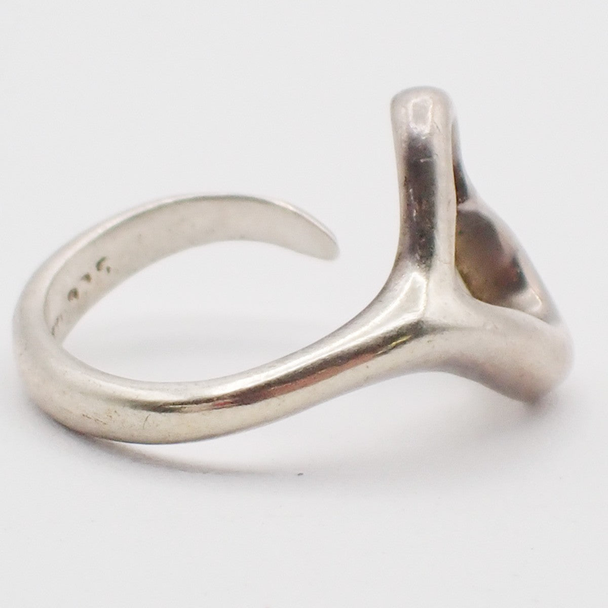 Tiffany & Co. Logo Elsa Peretti Open Heart Ring US6.5 Silver 925 01AA140