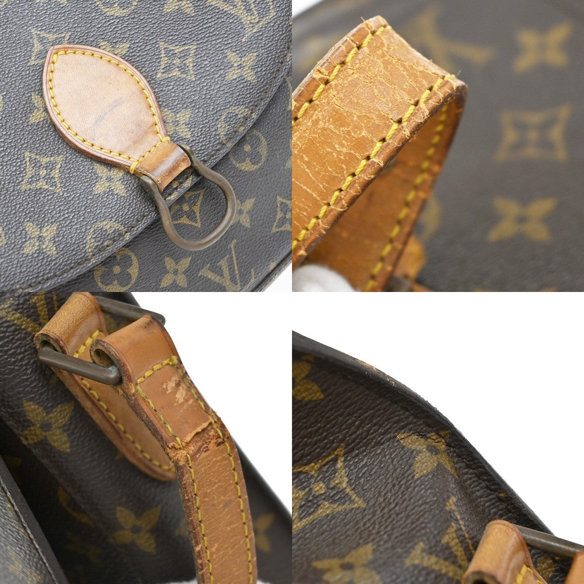 LOUIS VUITTON Saint Cloud GM Shoulder Bag Monogram Leather Brown M51242 64KP074