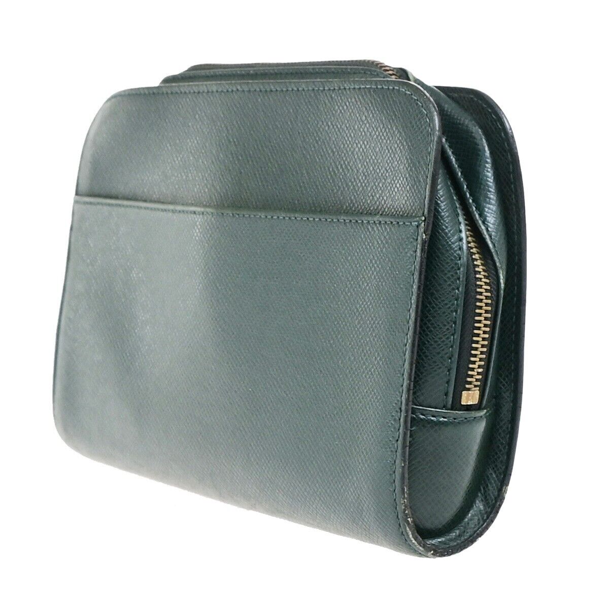 LOUIS VUITTON LV Logo BAIKAL Clutch Hand Bag Taiga Leather Epicea M30184 05EC929