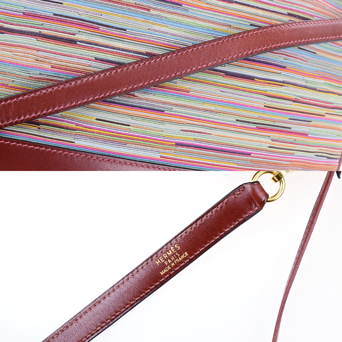 HERMES Kelly 32 Retourne 2Way Hand Bag □F Vibrato Leather Rouge H GHW 6030RK681