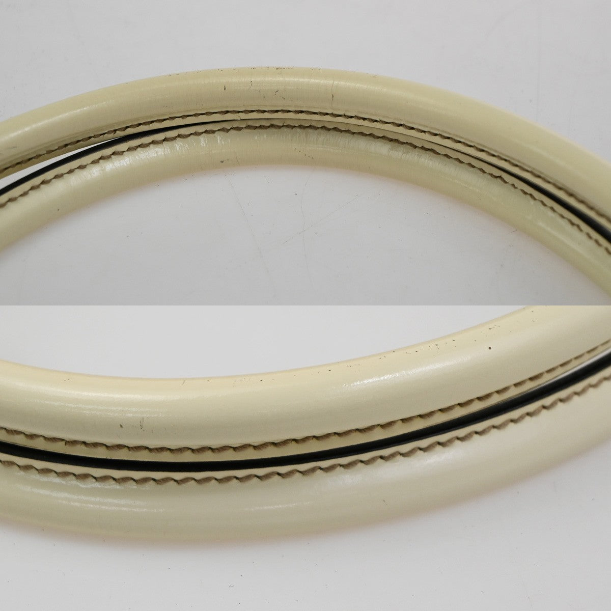 GUCCI GG Pattern Shoulder Hand Bag Supreme Patent Leather White Brown 66CA482