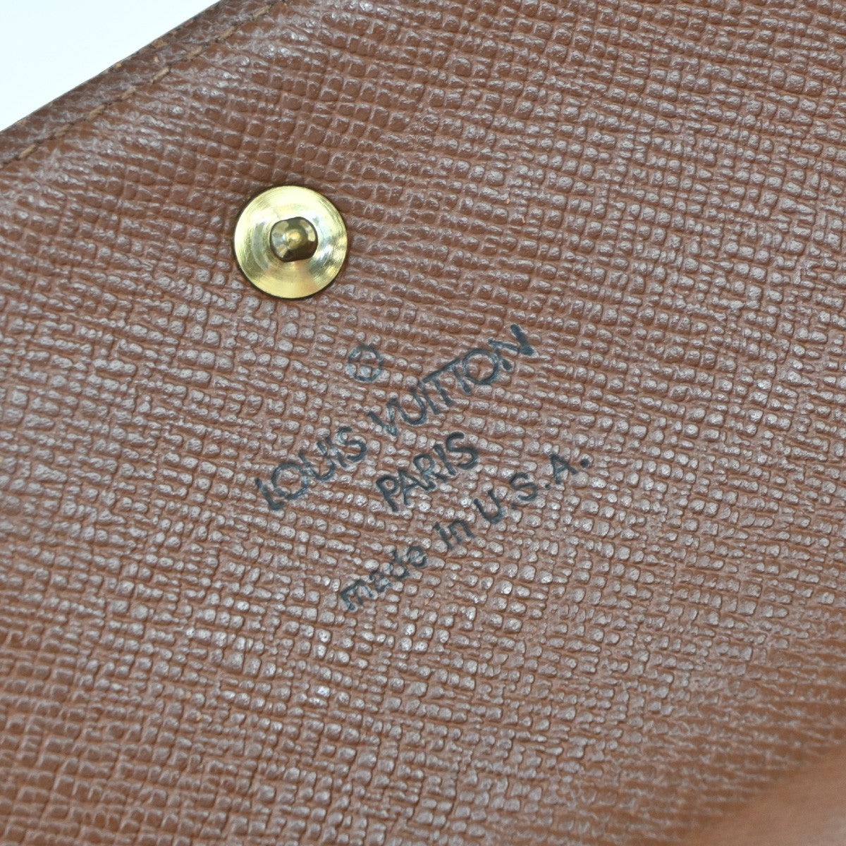 LOUIS VUITTON LV Logo 3 Set Bifold Trifold Wallet Monogram Leather Brown 63EG031