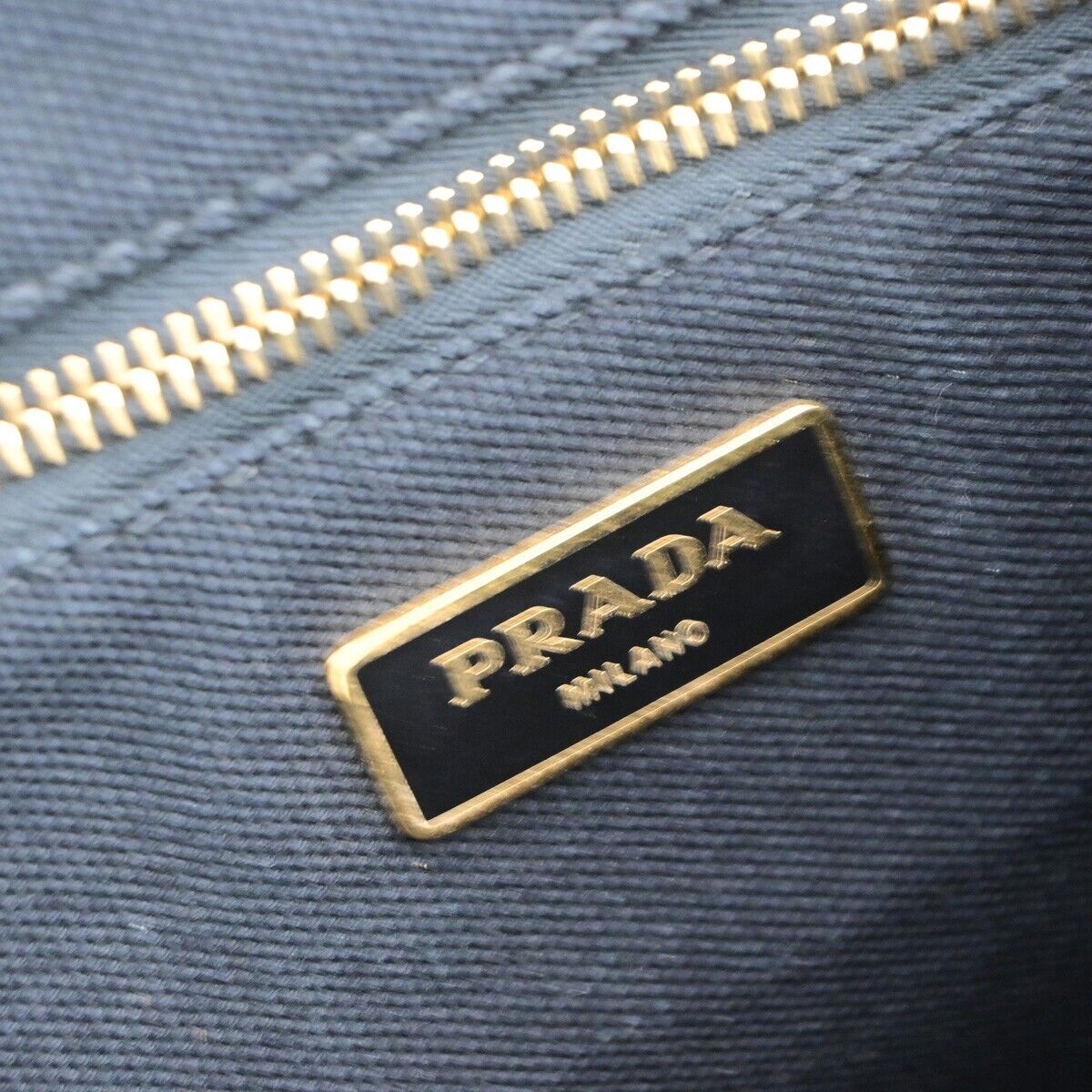 PRADA Logo Camouflage CANAPA Hand Tote Bag Canvas Leather Green GHW 77EC960