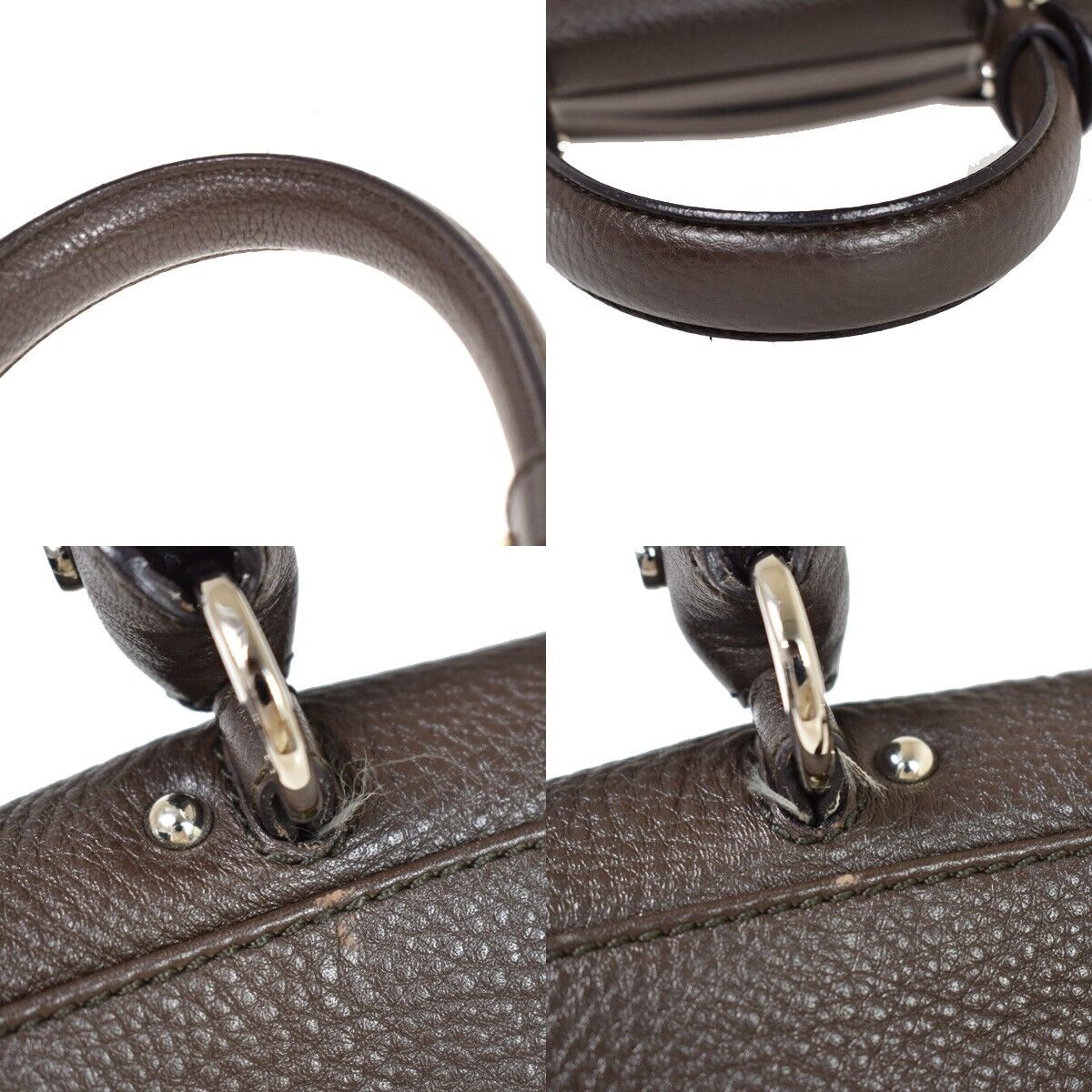 SALVATORE FERRAGAMO Sofia Gancini 2Way Shoulder Hand Bag Leather Brown 86YB961