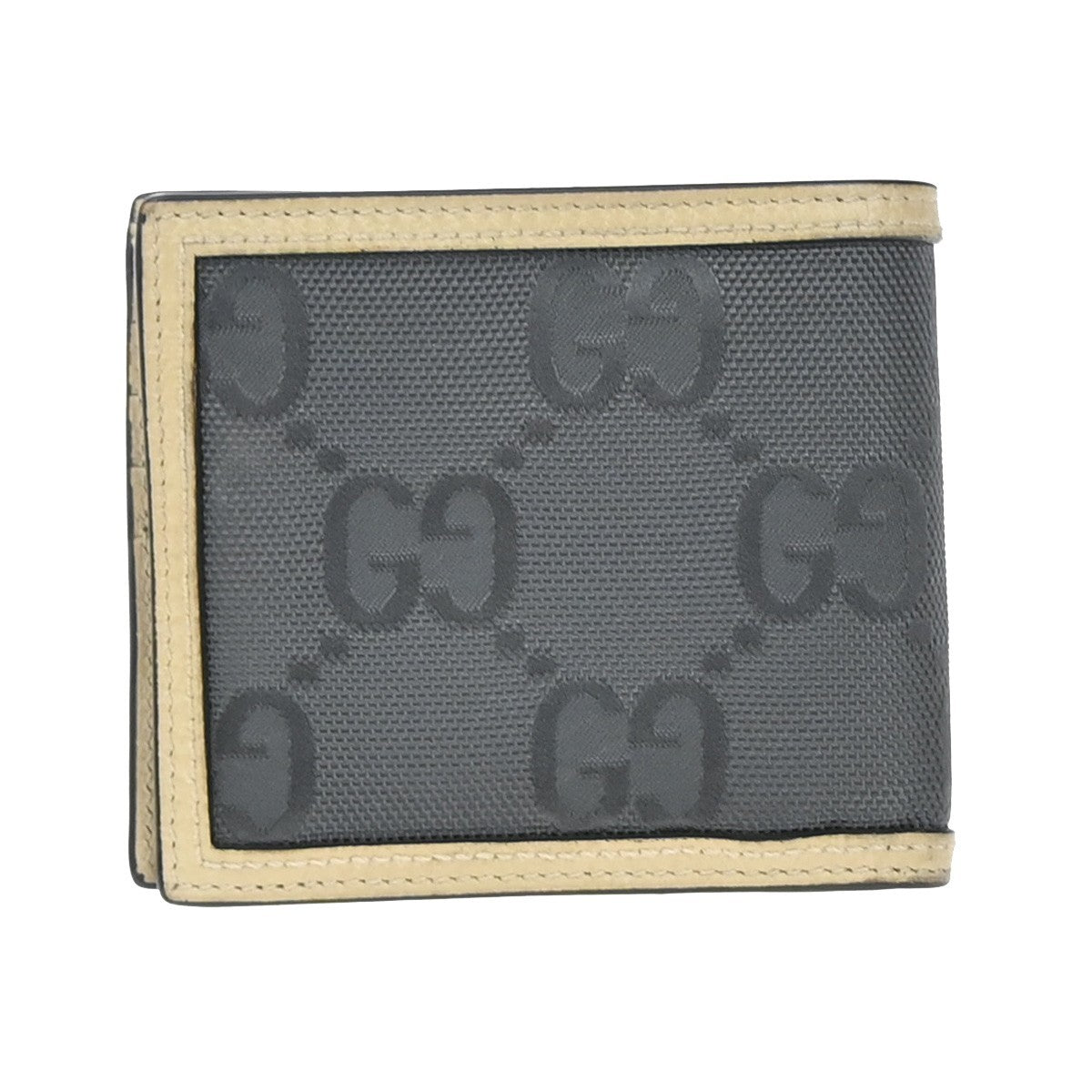 GUCCI GG Pattern Off The Grid Compact Wallet Canvas Leather Beige Gray 09EG261