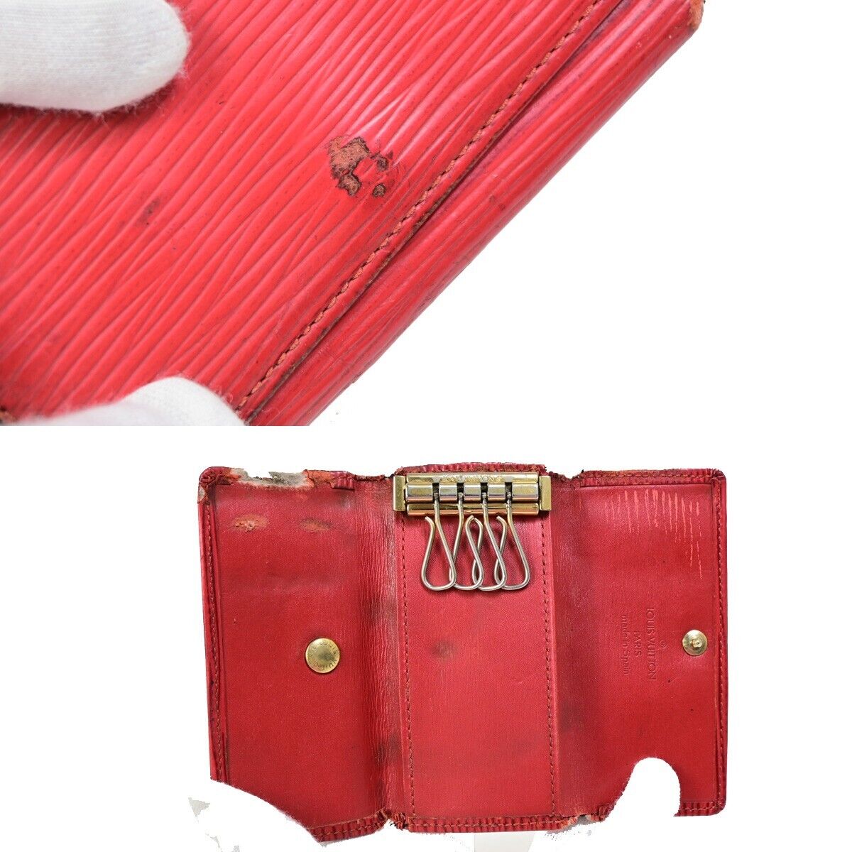 LOUIS VUITTON 4 Set Wallet Key Case Purse Monogram Epi Brown Blue Red 39KA358