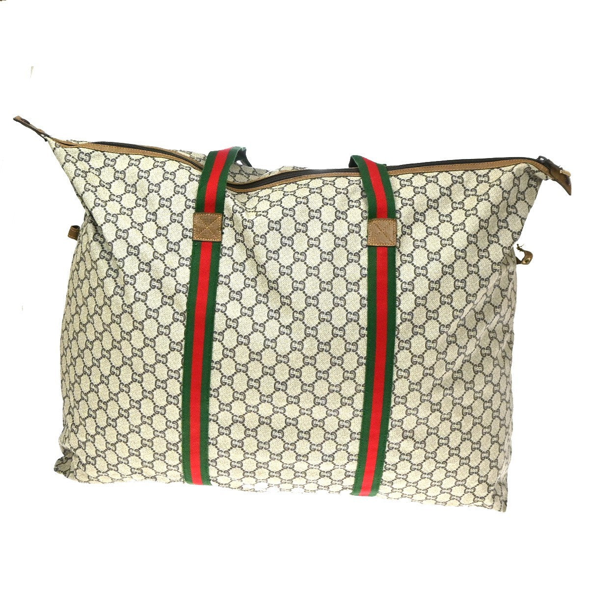 GUCCI PLUS Logo Sherry GG Pattern Shoulder Bag PVC Leather Brown Italy 05YJ175
