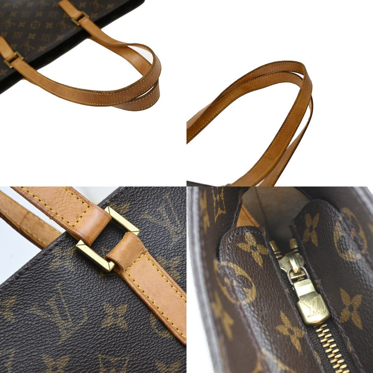 LOUIS VUITTON Logo Luco Shoulder Tote Bag Monogram Leather Brown M51155 31EE211