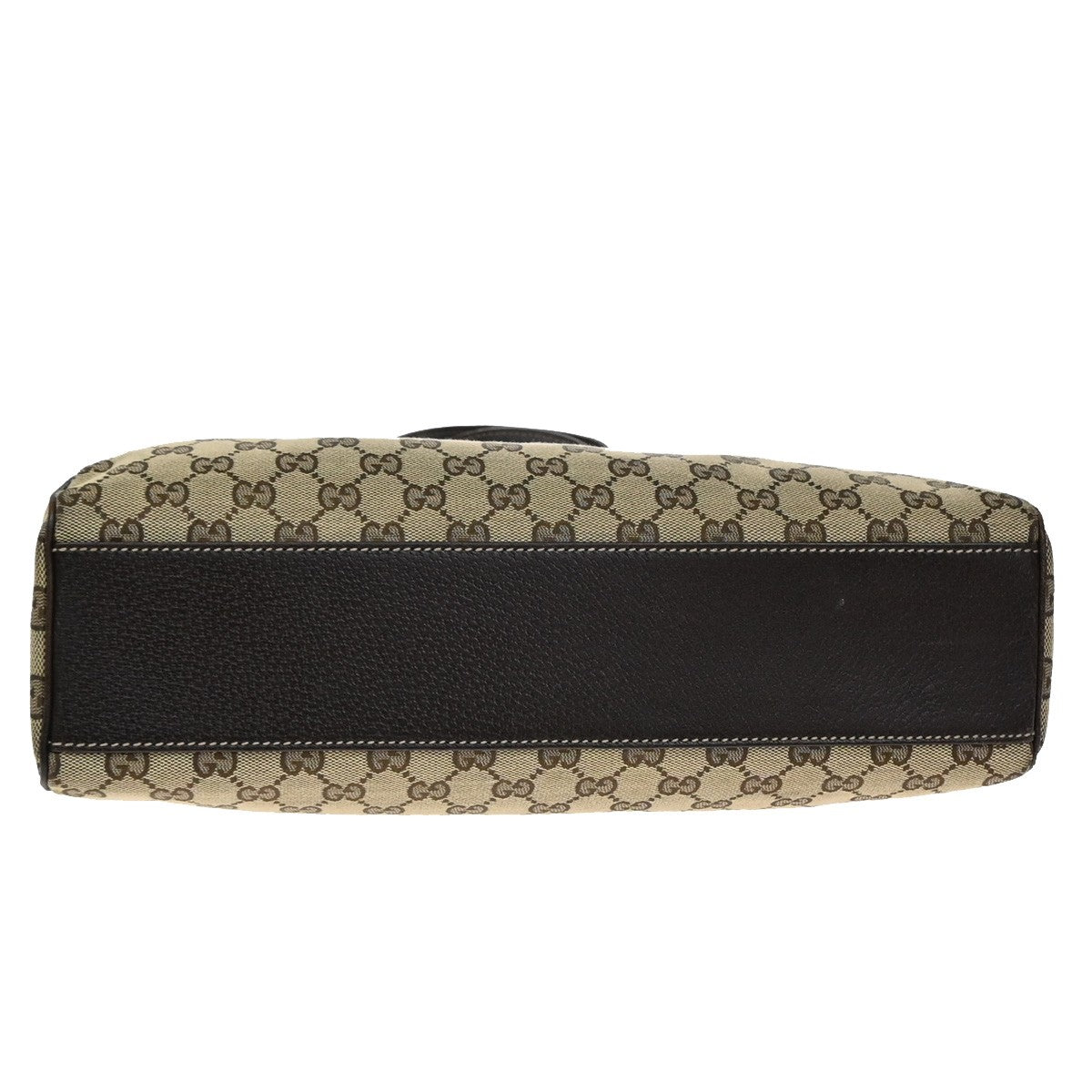 GUCCI Logo GG Pattern Shoulder Bag Canvas Leather Brown GHW Italy 76YH745