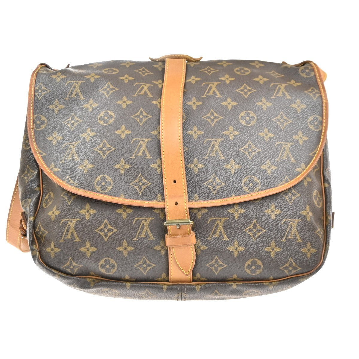 LOUIS VUITTON Saumur 35 Shoulder Bag Monogram Leather Brown M42254 86MA460
