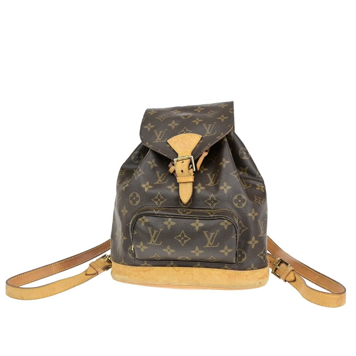 LOUIS VUITTON Montsouris MM Backpack Bag Monogram Leather Brown M51136 11EB703