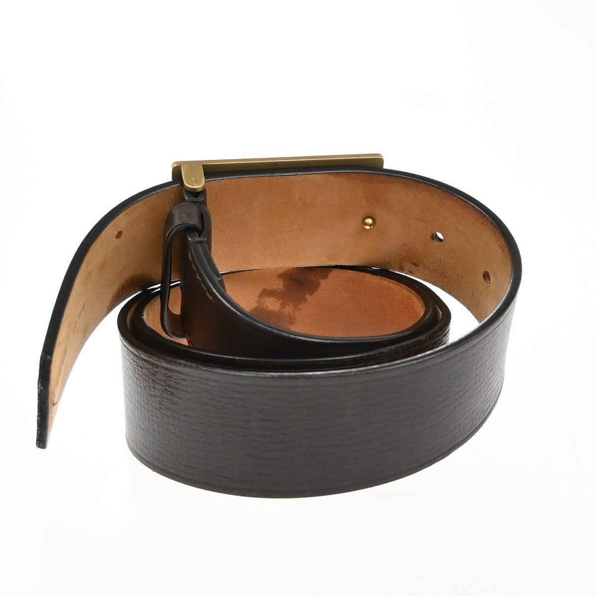 LOUIS VUITTON Logo Ceinture Utah Belt 110/44 Leather Brown GHW M6811W 30KB418