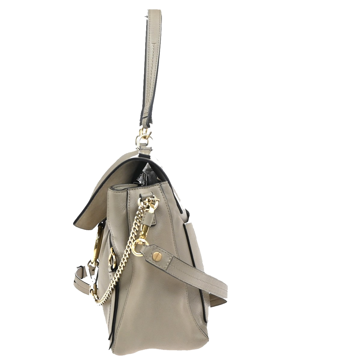 CHLOE Faye Day 2Way Shoulder Hand Bag Leather Beige GHW Italy 80AA119