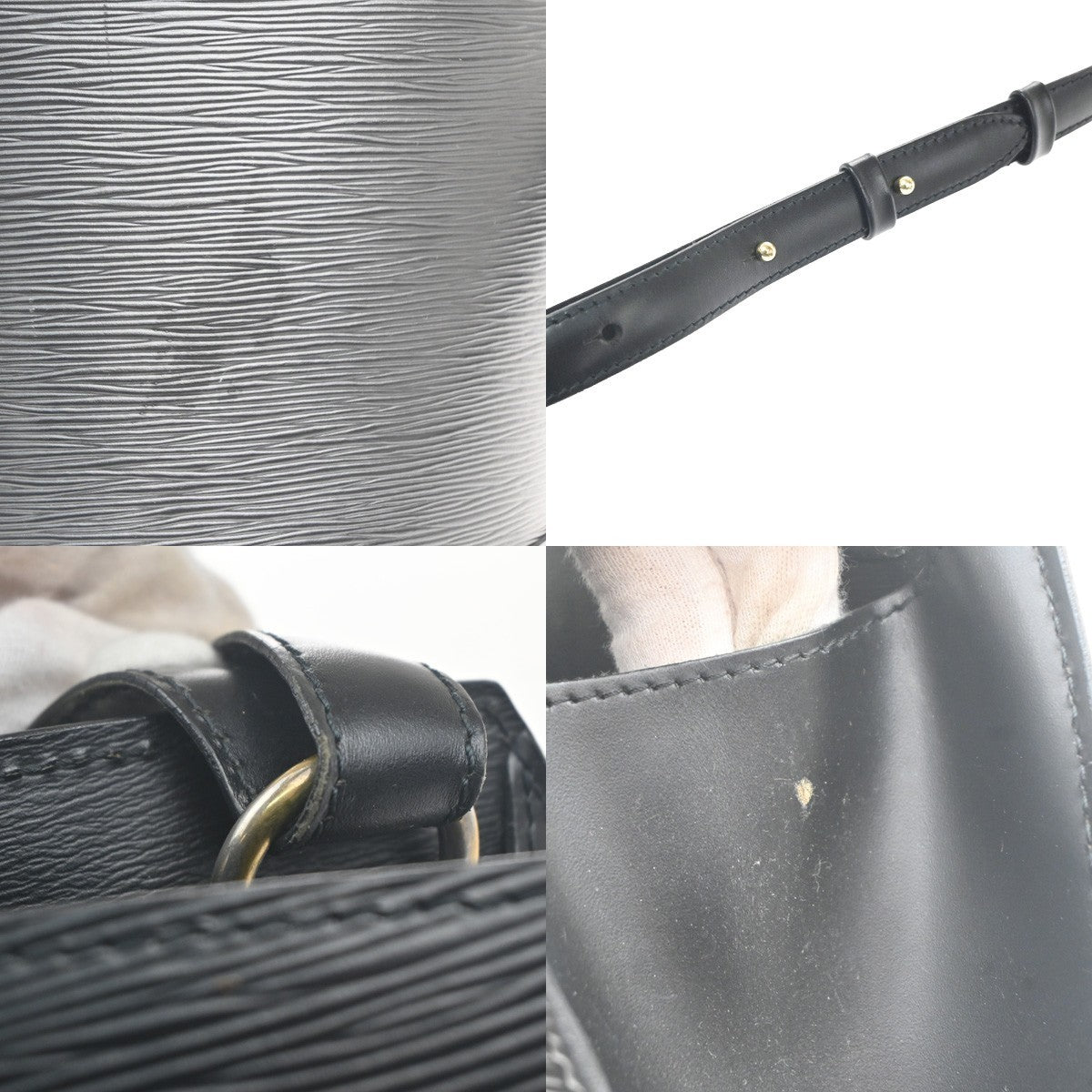 LOUIS VUITTON LV Cluny Shoulder Bag Epi Leather Black France M52252 77MA445
