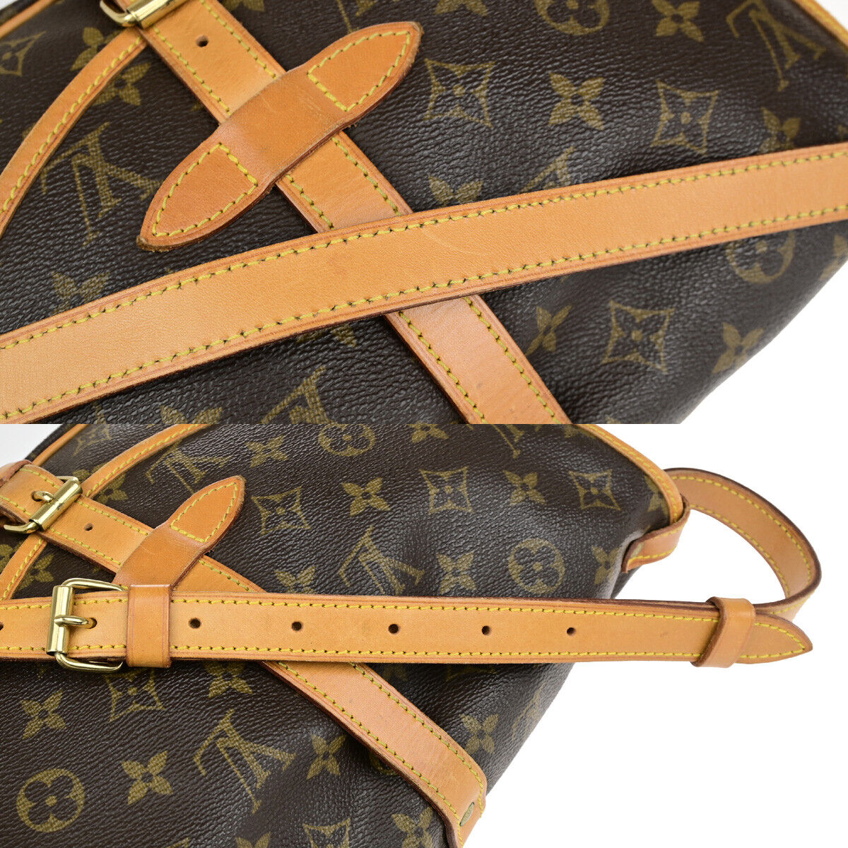 LOUIS VUITTON Logo Saumur 30 Shoulder Bag Monogram Leather Brown M42256 18YF645