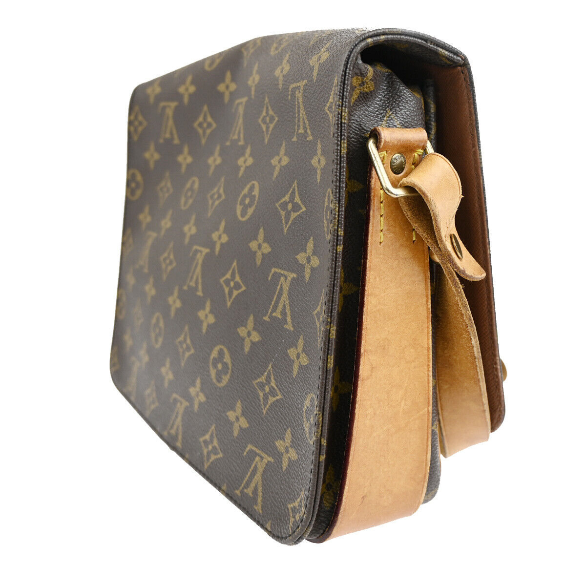 LOUIS VUITTON Cartouchiere GM Shoulder Bag Monogram Leather Brown M51252 80YE380