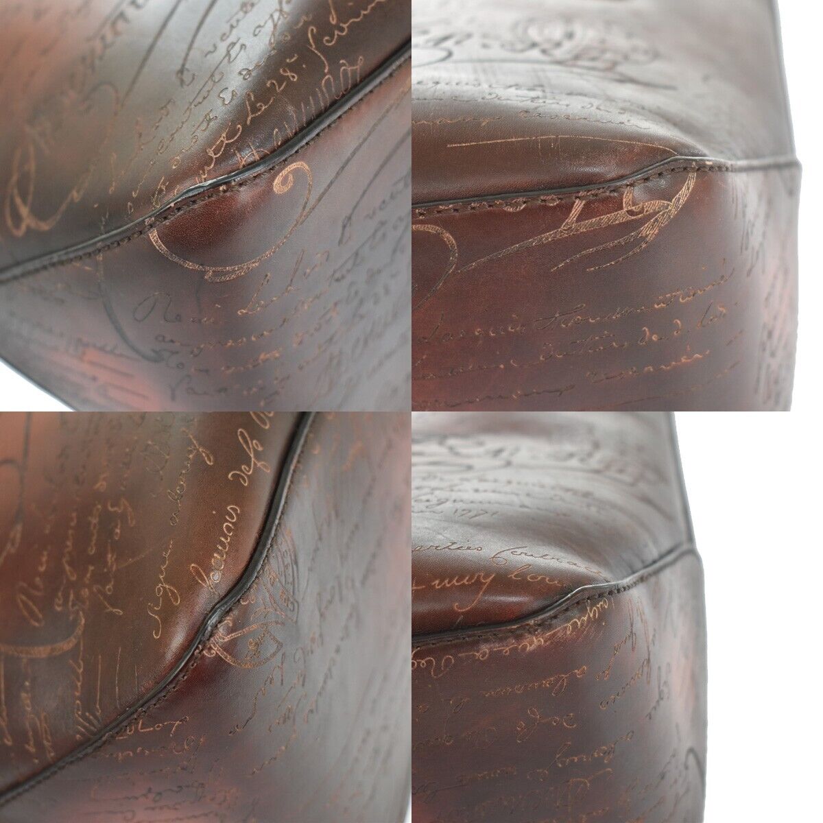 BERLUTI Limited Edition Calligraphy Toujours Shoulder Bag Leather Brown 683LC129