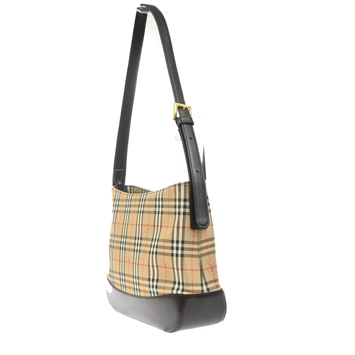BURBERRY Logo Nova Check Shadow Horse Shoulder Bag Canvas Leather BE BN 83RL997