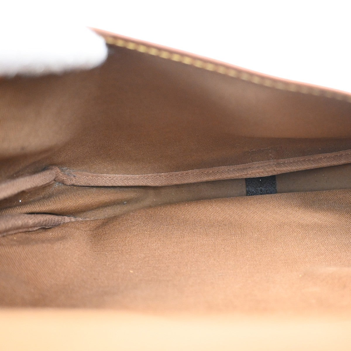 LOUIS VUITTON Logo Saumur 30 Shoulder Bag Monogram Leather Brown M42256 31KB564