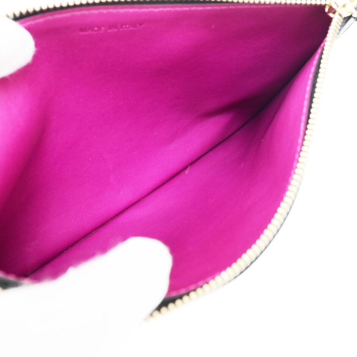 CHRISTIAN DIOR Logo Clutch Hand Bag Leather Black GHW Made In Italy 61KA391