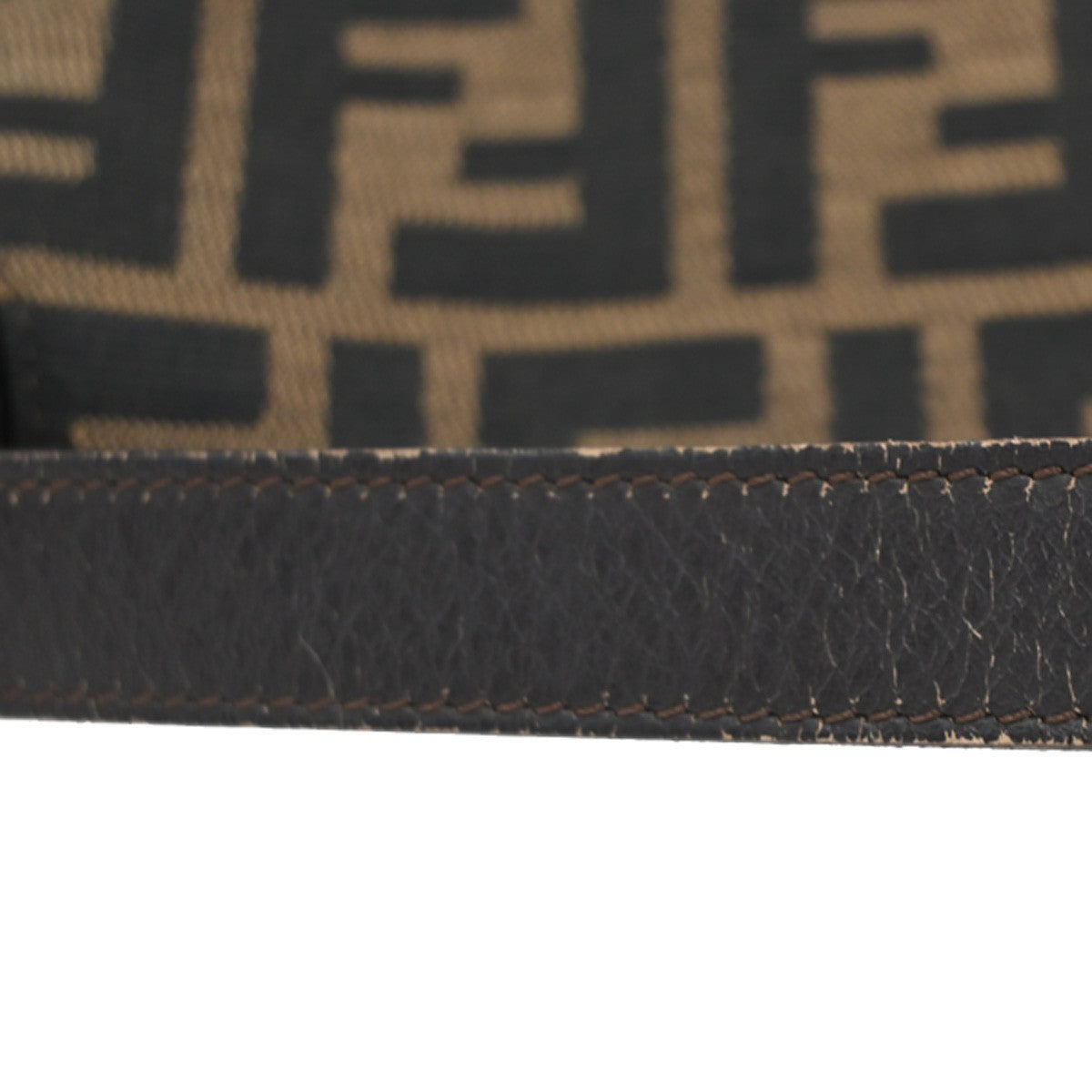 FENDI Mamma Baguette Zucca Shoulder bag Canvas Leather Brown SHW Italy 46KC909