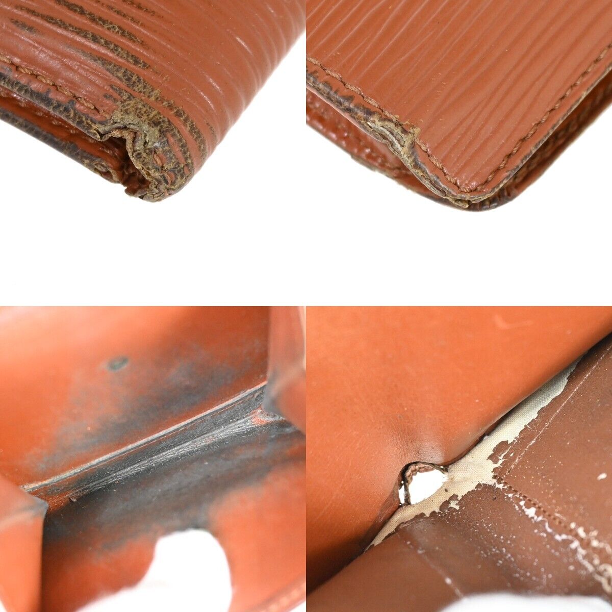 LOUIS VUITTON 2 Set Bifold Wallet Purse Monogram Epi Leather Brown 09HB252