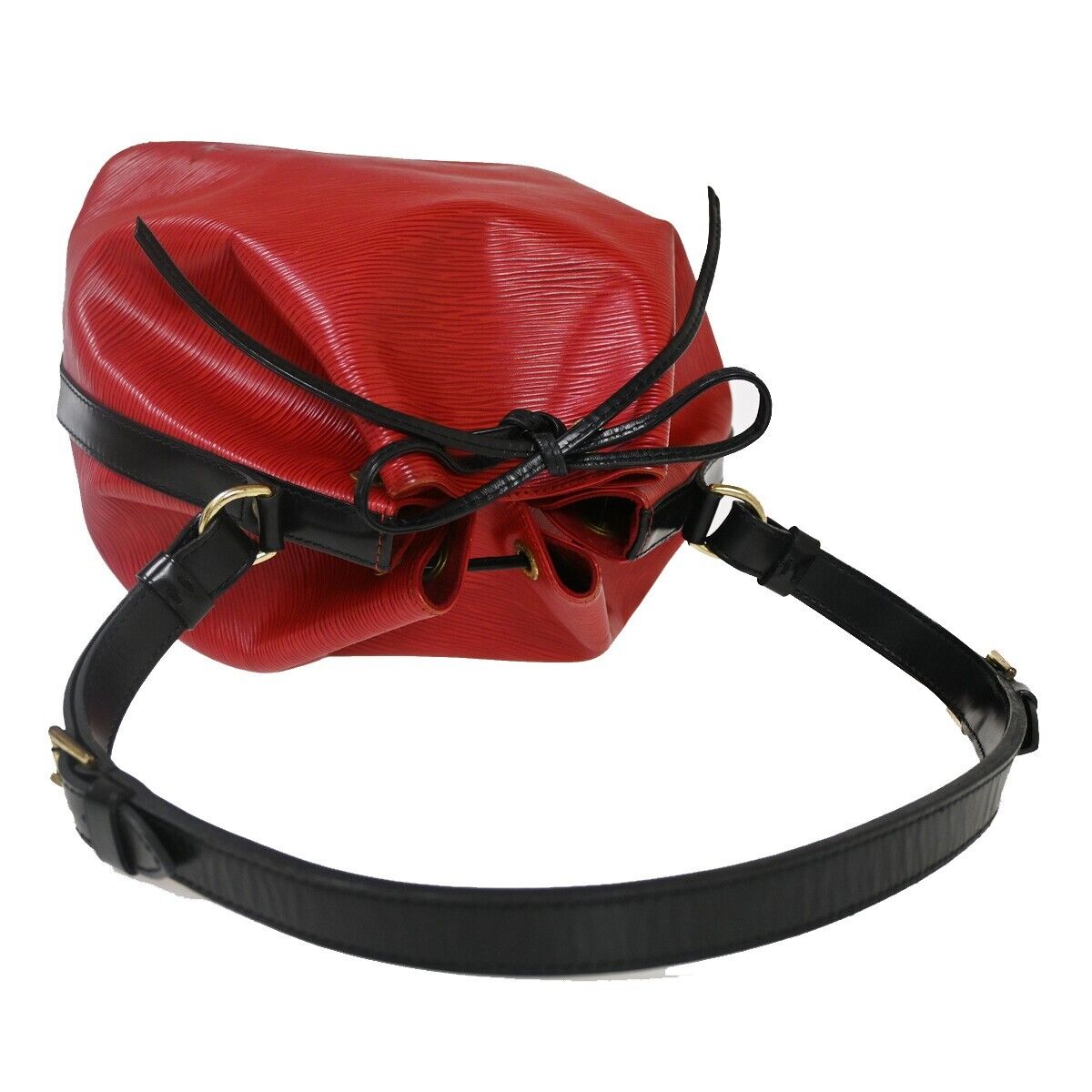 LOUIS VUITTON Bicolor Petit Noe Drawstring Shoulder Bag Epi RD BK M44172 34YD224