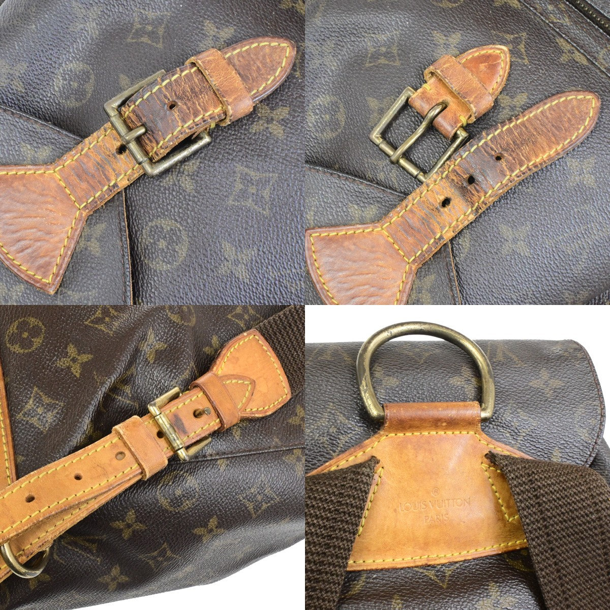 LOUIS VUITTON Montsouris GM Backpack Bag Monogram Leather Brown M51135 33YH110