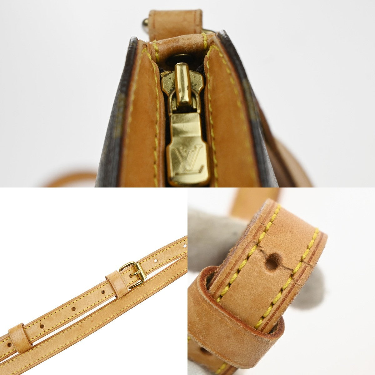 LOUIS VUITTON Logo Drouot Shoulder Bag Monogram Leather Brown M51290 76PA003