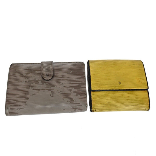 LOUIS VUITTON LV 2 Set Bifold Trifold Wallet Epi Leather Yellow Lilac 07EA201