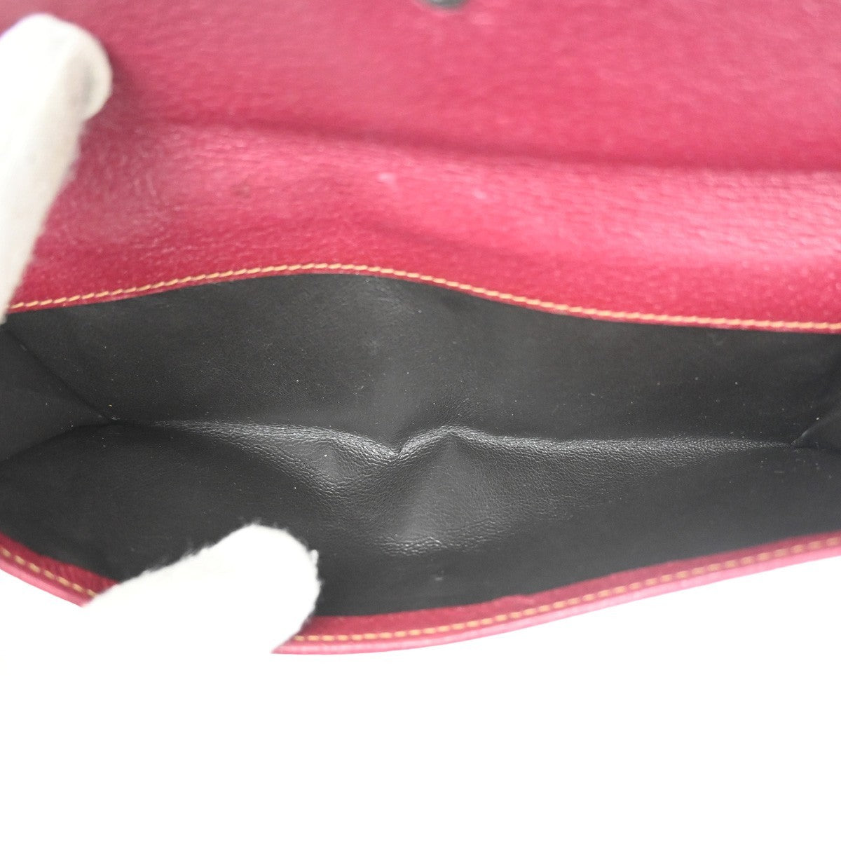 GUCCI GG Biifold Long Wallet Canvas Leather Red Beige SHW Italy 88KD057