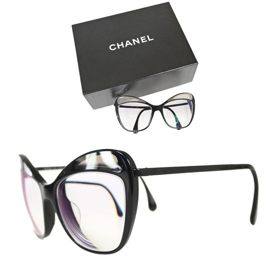 CHANEL CC Logo Glasses Eye Were Metal Plastic Black Italy 5377-A 67FA369