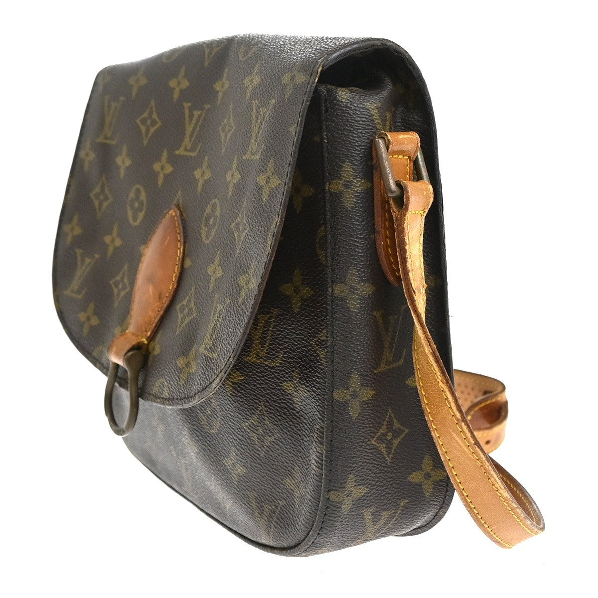 LOUIS VUITTON Saint Cloud GM Shoulder Bag Monogram Leather Brown M51242 32YH880