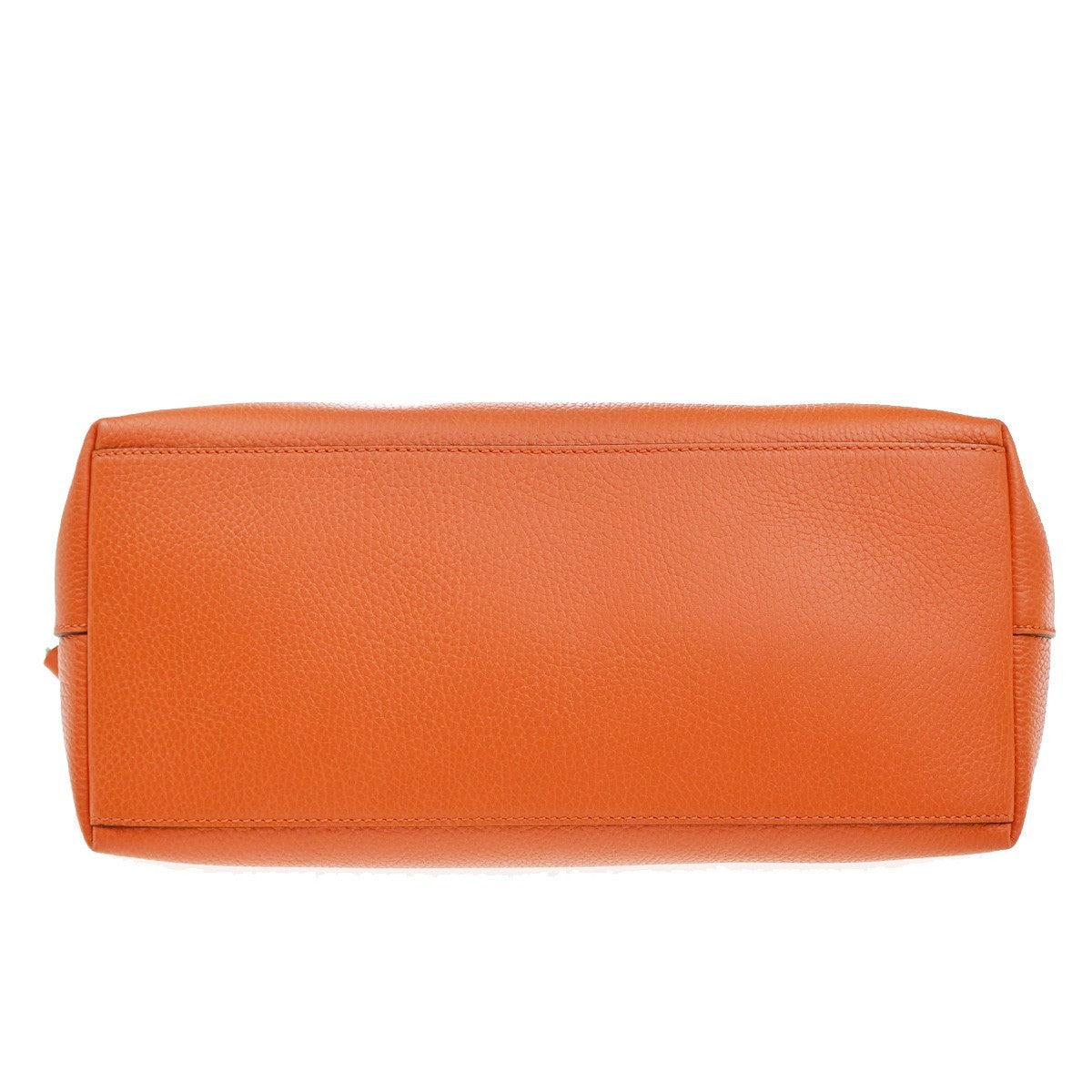 GUCCI Logo Interlocking GG Charm 2Way Shoulder Hand Bag Leather Orange 90KP030