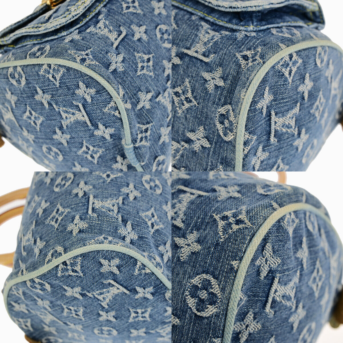 LOUIS VUITTON Neo Speedy Hand Bag Monogram Denim Leather Blue M95019 648YF702