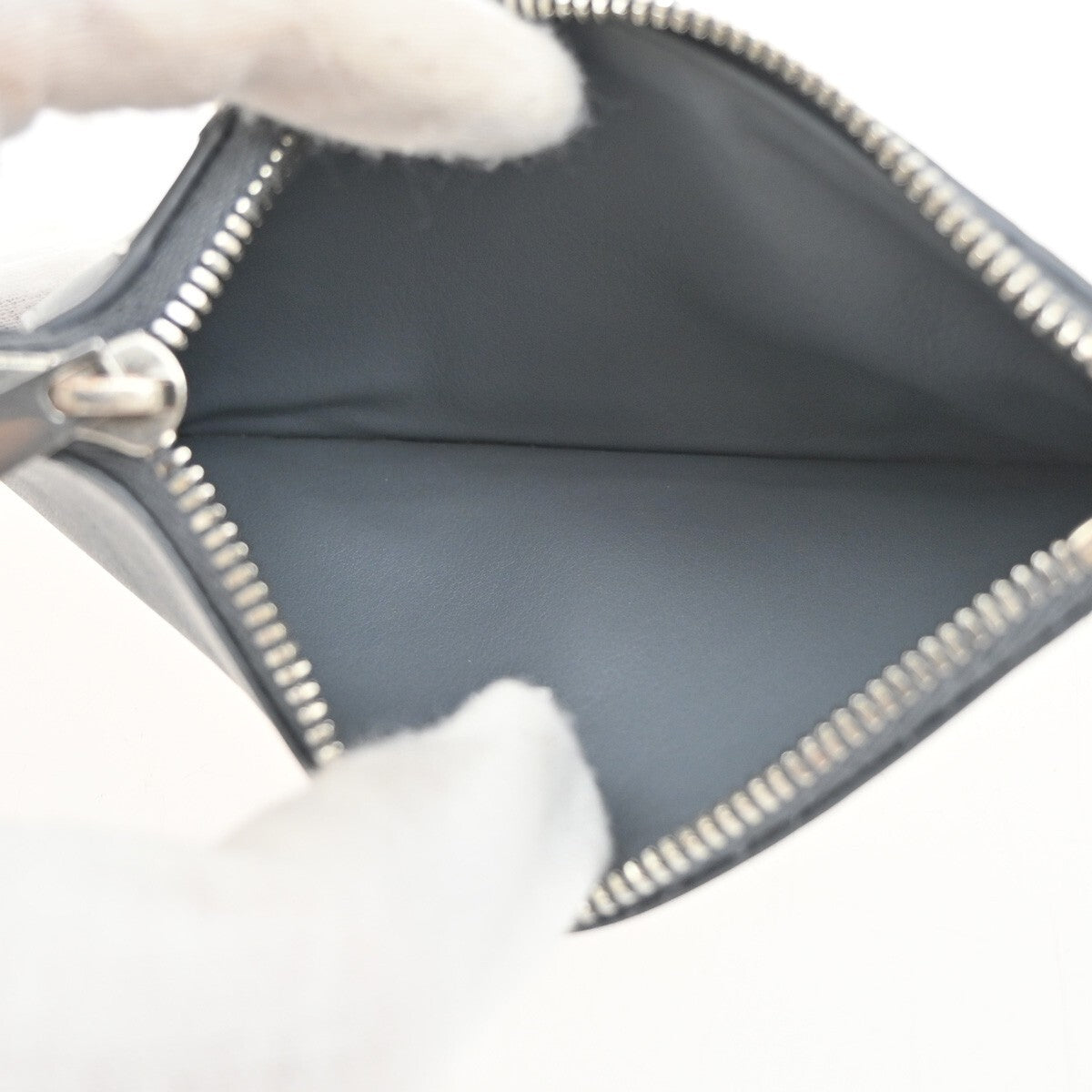 BOTTEGA VENETA Logo Intrecciato Card Coin Case Wallet Leather Gray SHW 61EF012