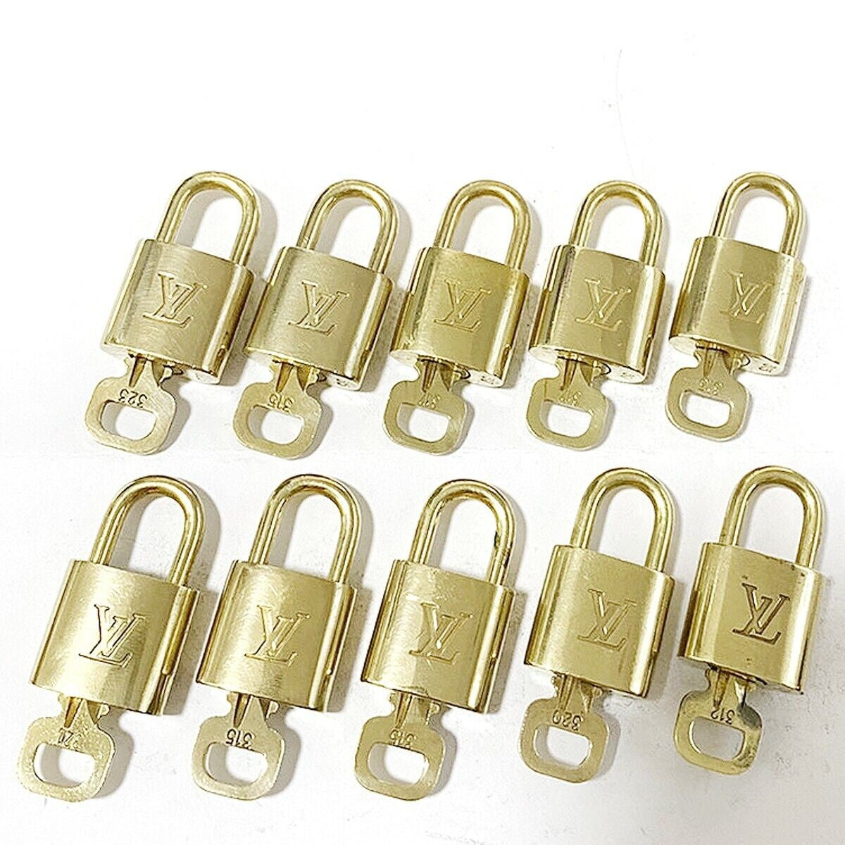 LOUIS VUITTON LV 10 SET PADLOCK KEY BAG CHARM CADENA GOLD-PLATED FRANCE 38MT217