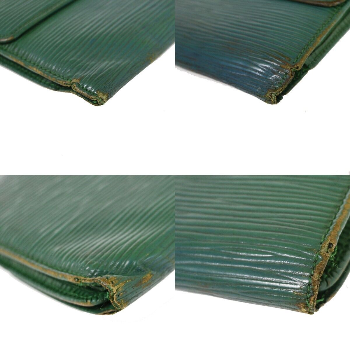 LOUIS VUITTON Logo International Trifold Wallet Epi Leather Green M63384 08YD113