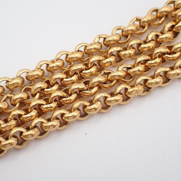 CHANEL CC Logo Heart Long Chain Necklace Pendant 95P Gold France Vintage 91RL487