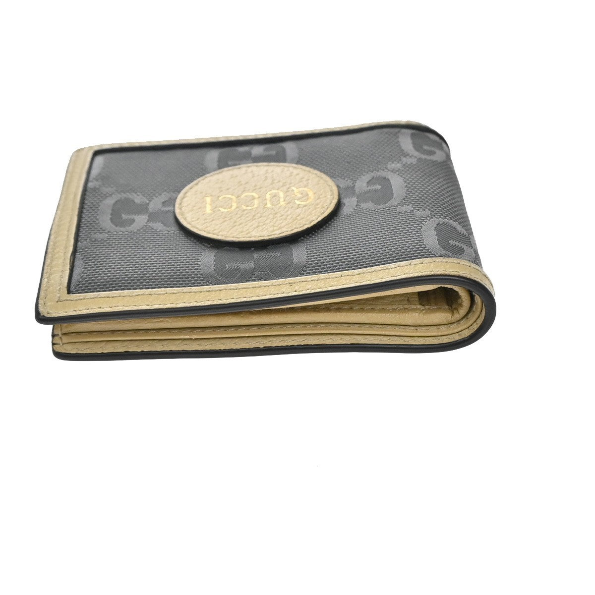 GUCCI GG Pattern Off The Grid Compact Wallet Canvas Leather Beige Gray 09EG261