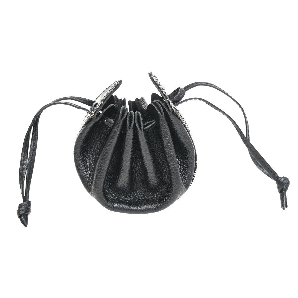 GOYARD Logo Bourse Drawstring Coin Case Pouch PVC Leather Black 84RL208