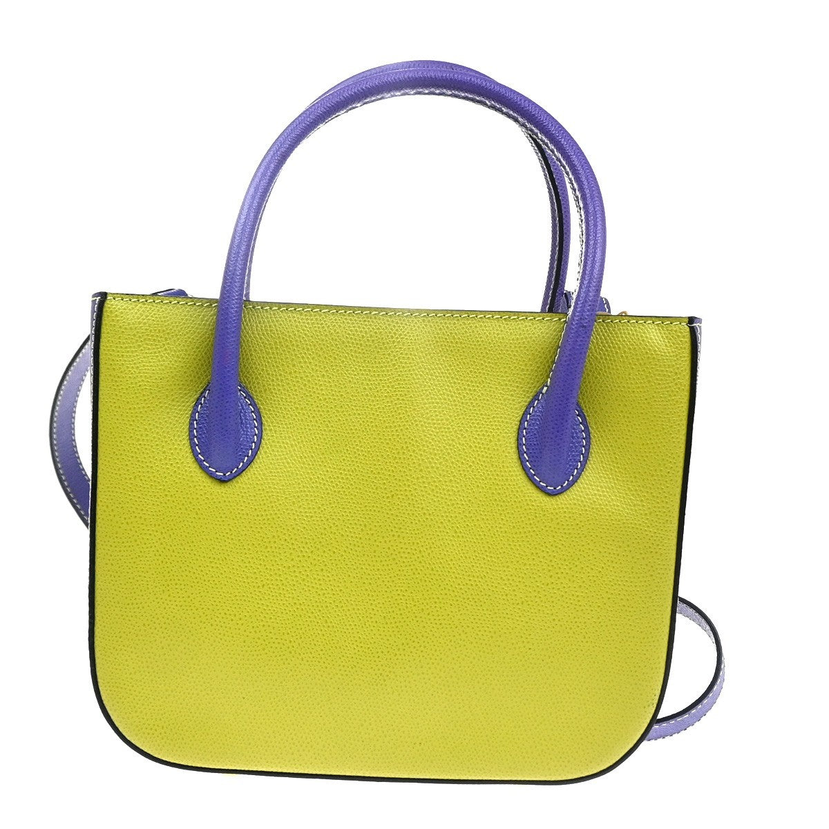 CELINE Logo 2Way Shoulder Hand Bag Leather Green Purple GHW Italy 70RL972