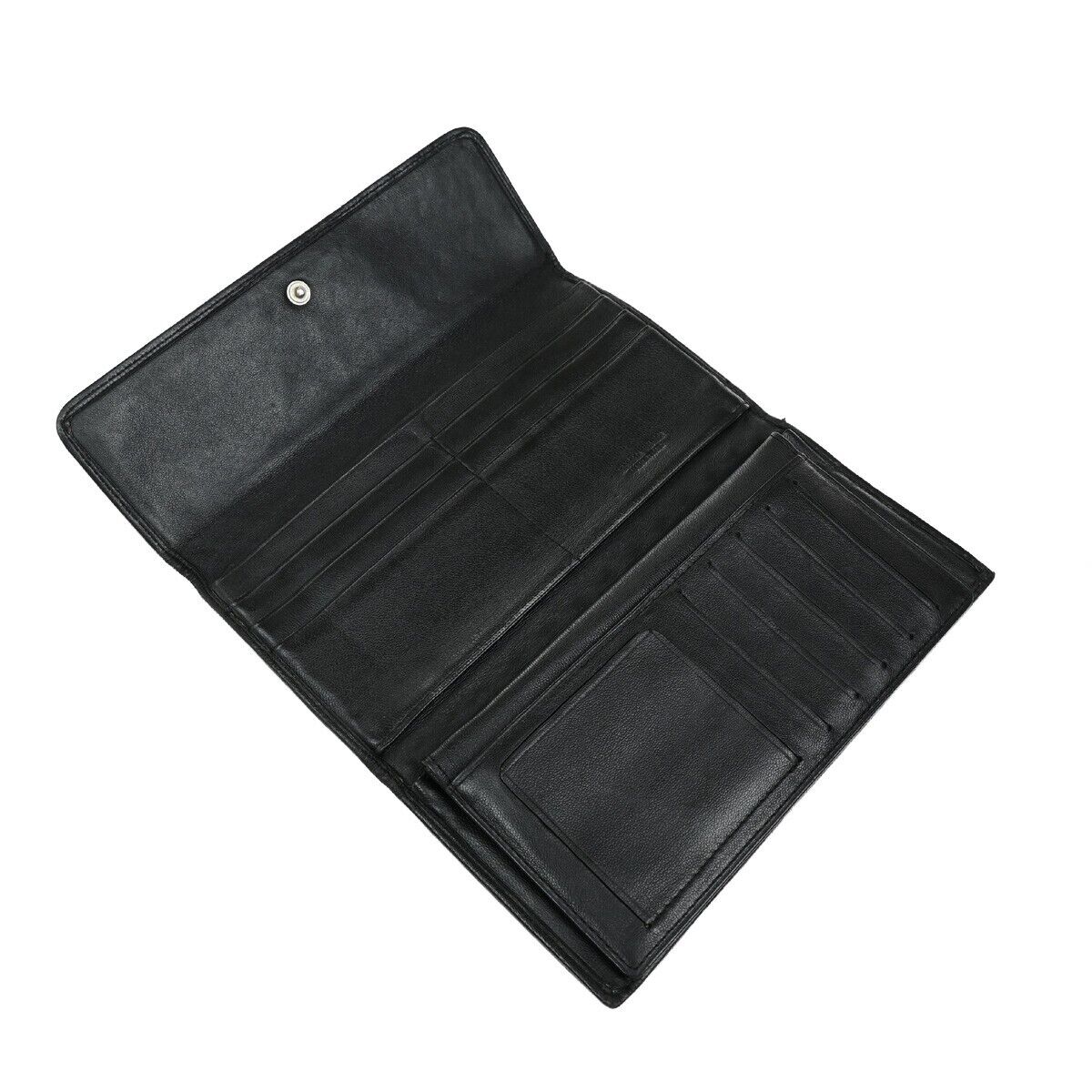 BOTTEGA VENETA Logo Intrecciato 2 Set Long Zipper Wallet Leather Black 67ED998