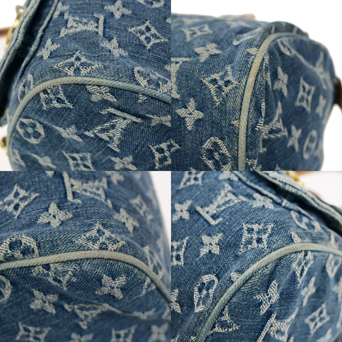 LOUIS VUITTON Neo Speedy Hand Bag Monogram Denim Leather Blue M95019 635RL005